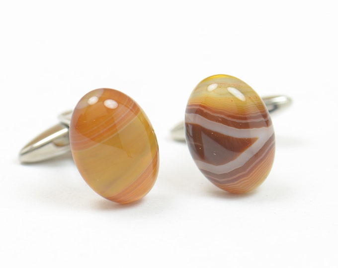 Agate Gemstone Cufflinks - Mens Gift - Accessories -Gift