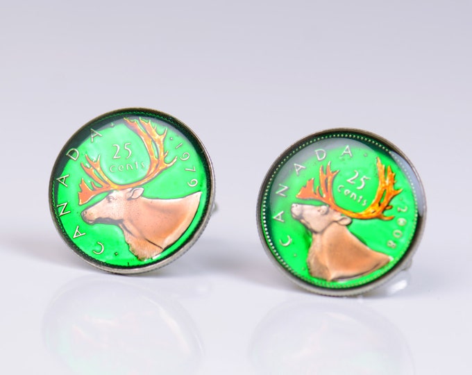 Canada  Coin Cufflinks Coin Collector Gifts,Dad Coin Gift,Upcycled,mens gift accessories jewelry