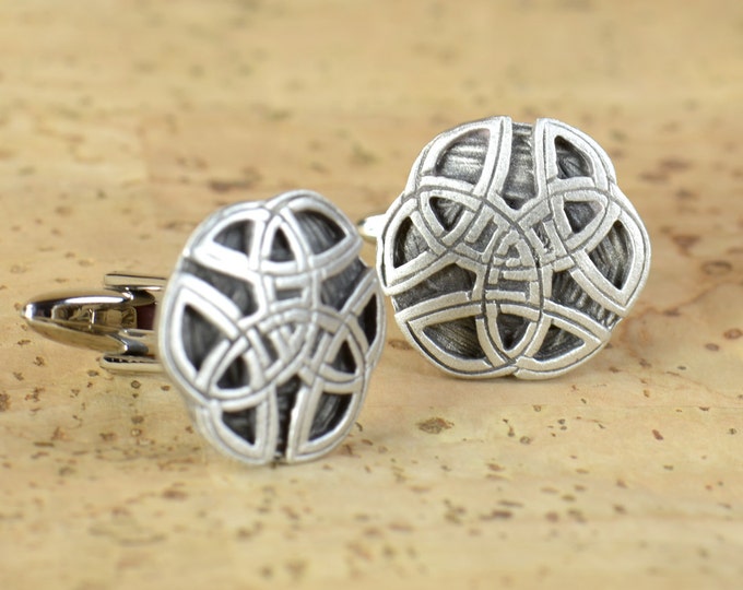 Celtic Knot Cufflinks.Stainless steel leg.Mens Gift