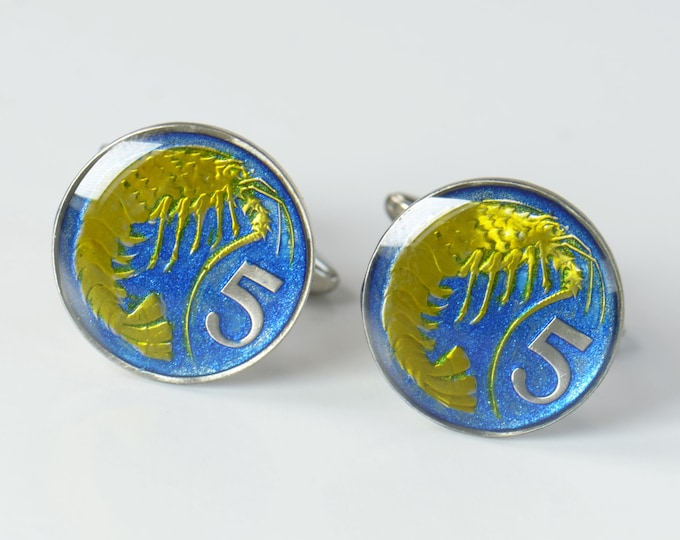 Cufflinks Coins prawn coin Cayman Islands Coin Collector Gifts,Dad Coin Gift,Upcycled,mens gift accessories jewelry