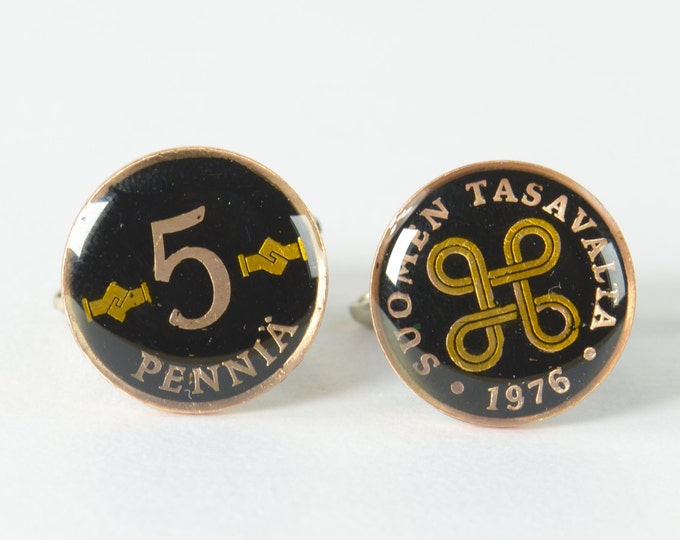 Cufflinks antique Finland coin Coin Collector Gifts,Dad Coin Gift,Upcycled,mens gift accessories jewelry