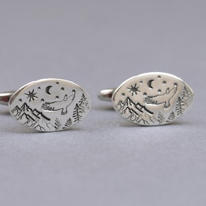 Eagle silver cufflinks.Men accessories,Cuff links-sterling silver and stainless steel. Eagle,wild life cufflinks.Mountain Cufflinks
