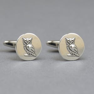 Owl sterling silver cufflinks.Men accessories,Cuff links- Owl lovers