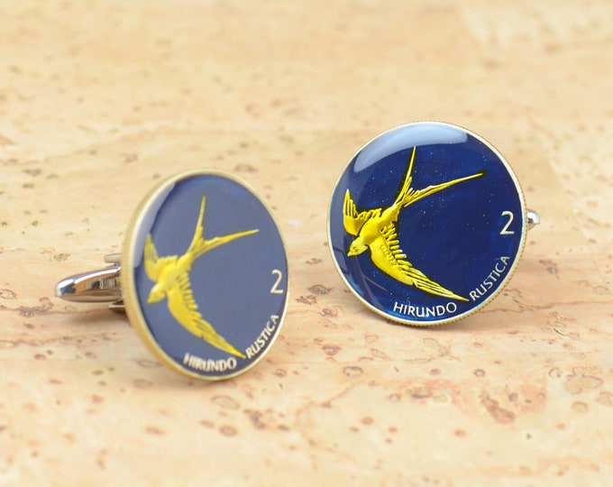 Slovenia Cufflinks - Antique coins Slovenia - Bird cufflinks - Big Size