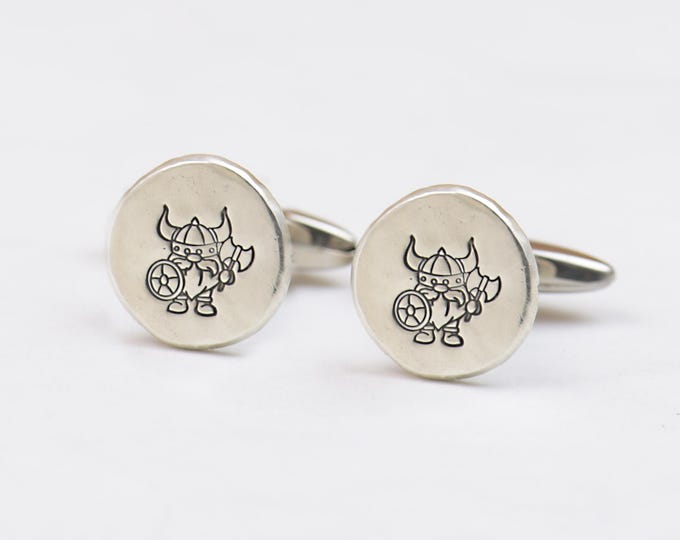 Viking Gnome sterling silver cufflinks.Men accessories,Stainless steel, Runes Cufflinks,Viking warrior cufflinks.Nordic Cufflinks
