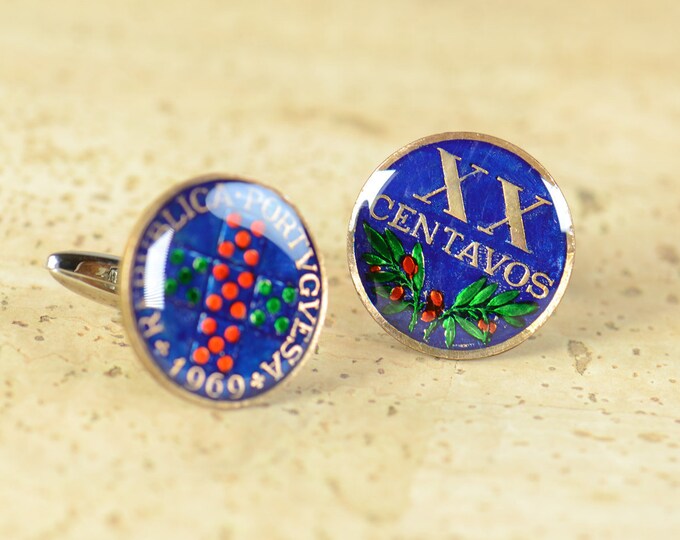 Men Cufflinks Portugal coins Coin Collector Gifts,Dad Coin Gift,Upcycled,mens gift accessories jewelry