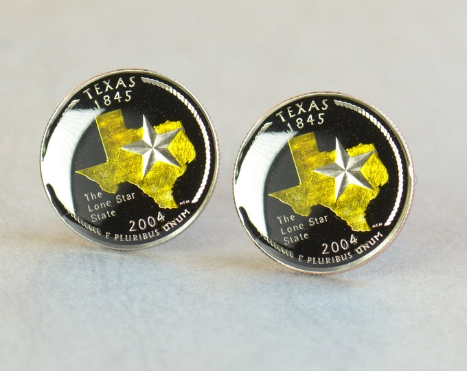 Cufflinks Texas Coin Collector Gifts,Dad Coin Gift,Upcycled,mens gift accessories jewelry