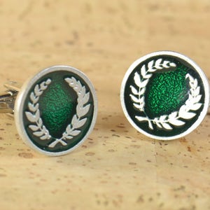 Laurel Wreath Cufflinks.Stainless steel leg.Mens Gift.Olympic cufflinks
