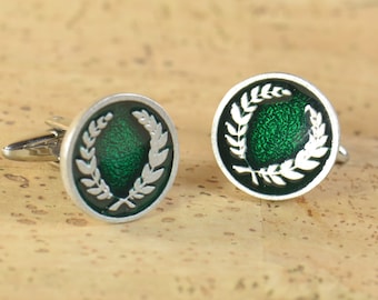 Laurel Wreath Cufflinks.Stainless steel leg.Mens Gift.Olympic cufflinks