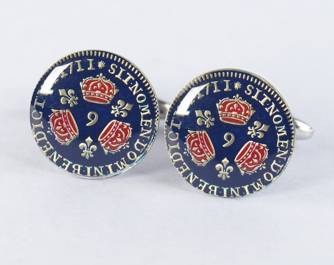 France Louis XIV Cufflinks - Antique reproduction coins