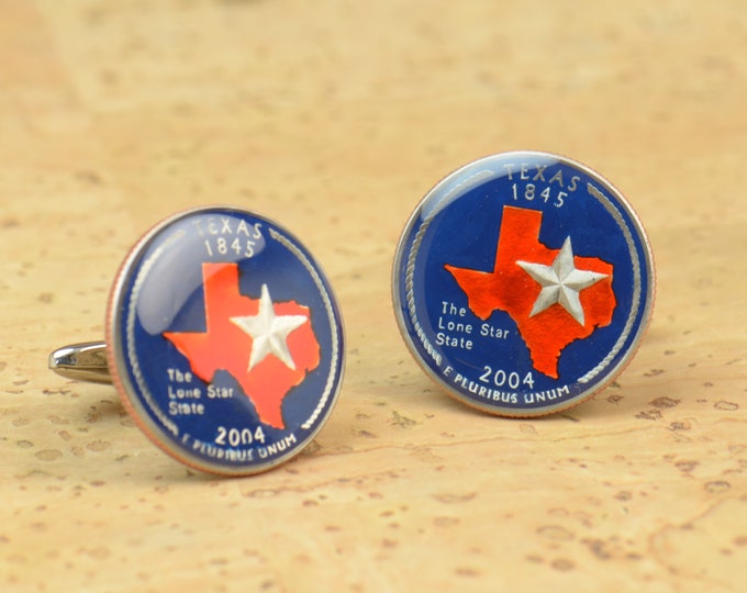 Texas Cufflinks Coin Collector Gifts,Dad Coin Gift,Upcycled,mens gift accessories jewelry