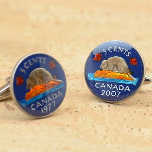 Men cufflinks Canada Coin Collector Gifts,Dad Coin Gift,Upcycled,mens gift accessories jewelry