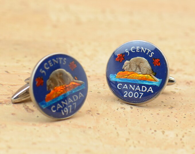 Men cufflinks Canada Coin Collector Gifts,Dad Coin Gift,Upcycled,mens gift accessories jewelry