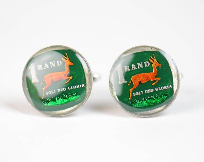 Cufflinks antique  deer coin South Africa.Mens gift cuff links accessories