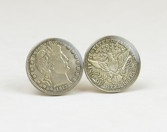 Cufflinks made with REPLICA coin of quarter dollar United States Cuff links accessories mens gift