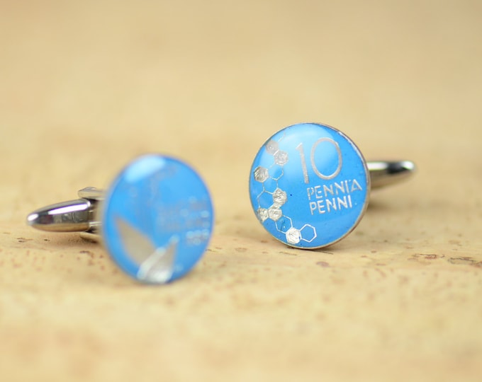 Cufflinks antique Finland coin Coin Collector Gifts,Dad Coin Gift,Upcycled,mens gift accessories jewelry