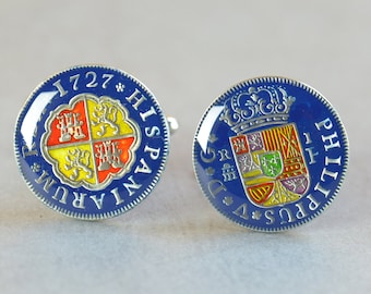 Spanish Cufflinks - Antique coins