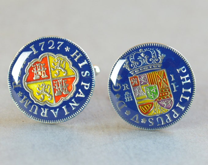 Spanish Cufflinks - Antique coins