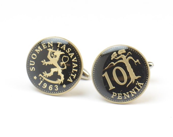Cufflinks antique Finland coin Coin Collector Gifts,Dad Coin Gift,Upcycled,mens gift accessories jewelry