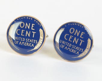 Antique cufflinks - US 1 cent coin United States Coin Collector Gifts,Dad Coin Gift,Upcycled,mens gift accessories jewelry