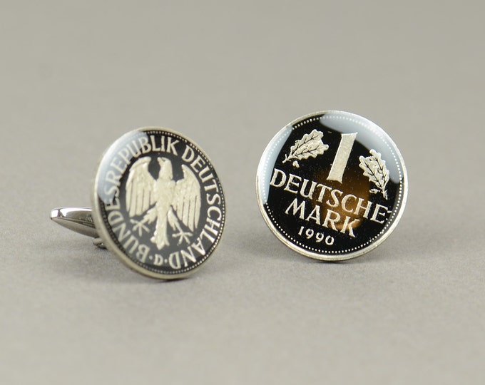 Cufflinks Coins Germany.Big Size Coin Collector Gifts,Dad Coin Gift,Upcycled,mens gift accessories jewelry