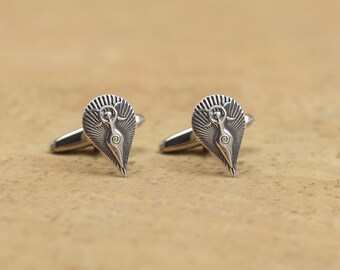 Sterling silver Amulet Triple Moon Goddess cufflinks-Sterling silver.Mens or women.Celtic protection.Fertility Goddess.Feminity