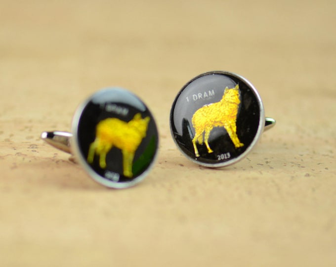Cufflinks Coins Nagorno Karabakh Wolf Coin Collector Gifts,Dad Coin Gift,Upcycled,mens gift accessories jewelry