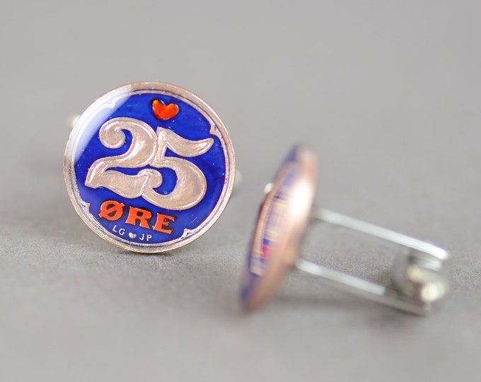 Denmark coin Cufflinks Coin Collector Gifts,Dad Coin Gift,Upcycled,mens gift accessories jewelry