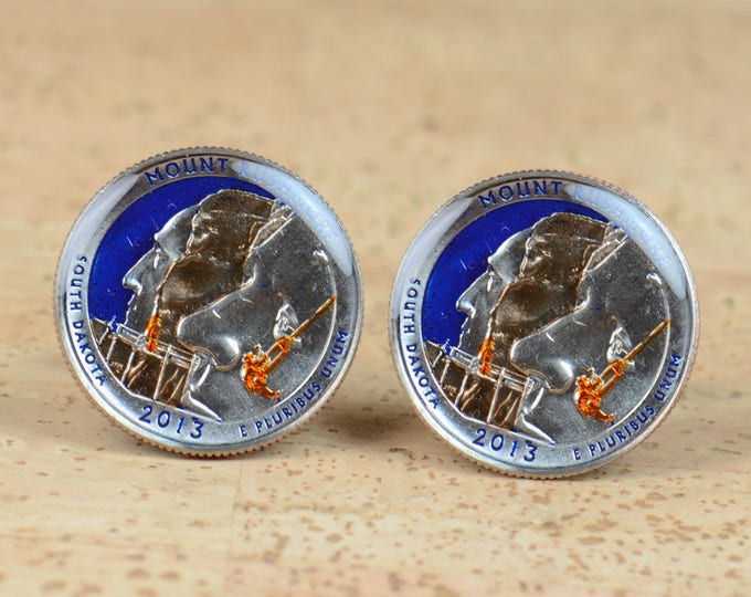 US Cufflinks Mount Rushmore Coin Coin Collector Gifts,Dad Coin Gift,Upcycled,mens gift accessories jewelry