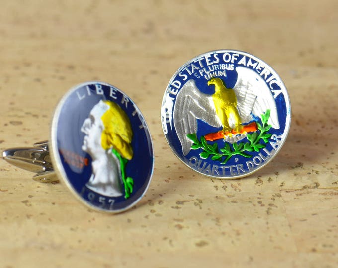 Cufflinks antique dollar United States Coin Collector Gifts,Dad Coin Gift,Upcycled,mens gift accessories jewelry
