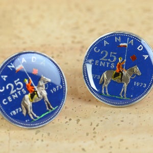 Cufflinks customized-Canada Royal Canadian Mounted Police  Coin.Big size coin