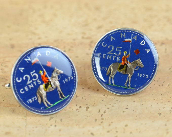Cufflinks customized-Canada Royal Canadian Mounted Police  Coin.Big size coin