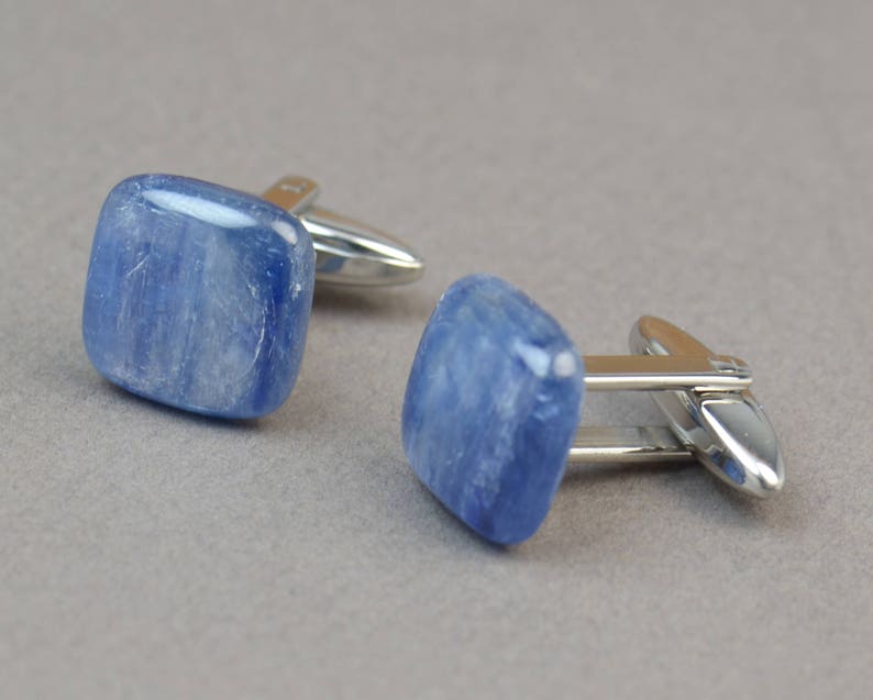 Kyanite Gemstone Cufflinks-Mens gifts-Men accessories-Men gift