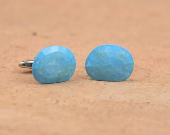 Howlite Turquoise Gemstone Cufflinks