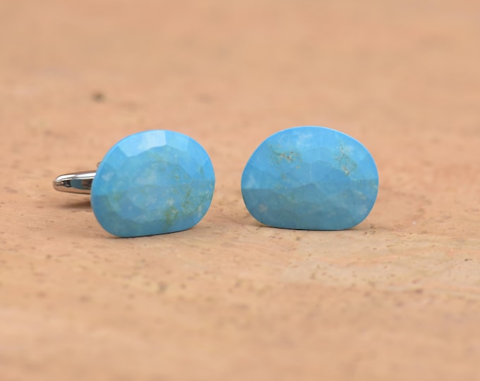 Howlite Turquoise Gemstone Cufflinks