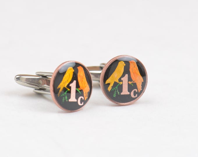 Cufflinks South Africa enamel Coin.Cuff links mens accessories jewelry gift