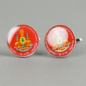 Cufflinks Thailand enamel Coin Cuff links men gift accessories Coin Collector Gifts,Dad Coin Gift,Upcycled,mens gift accessories jewelry