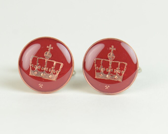 Cufflinks Norway enamel Coin Coin Collector Gifts,Dad Coin Gift,Upcycled,mens gift accessories jewelry
