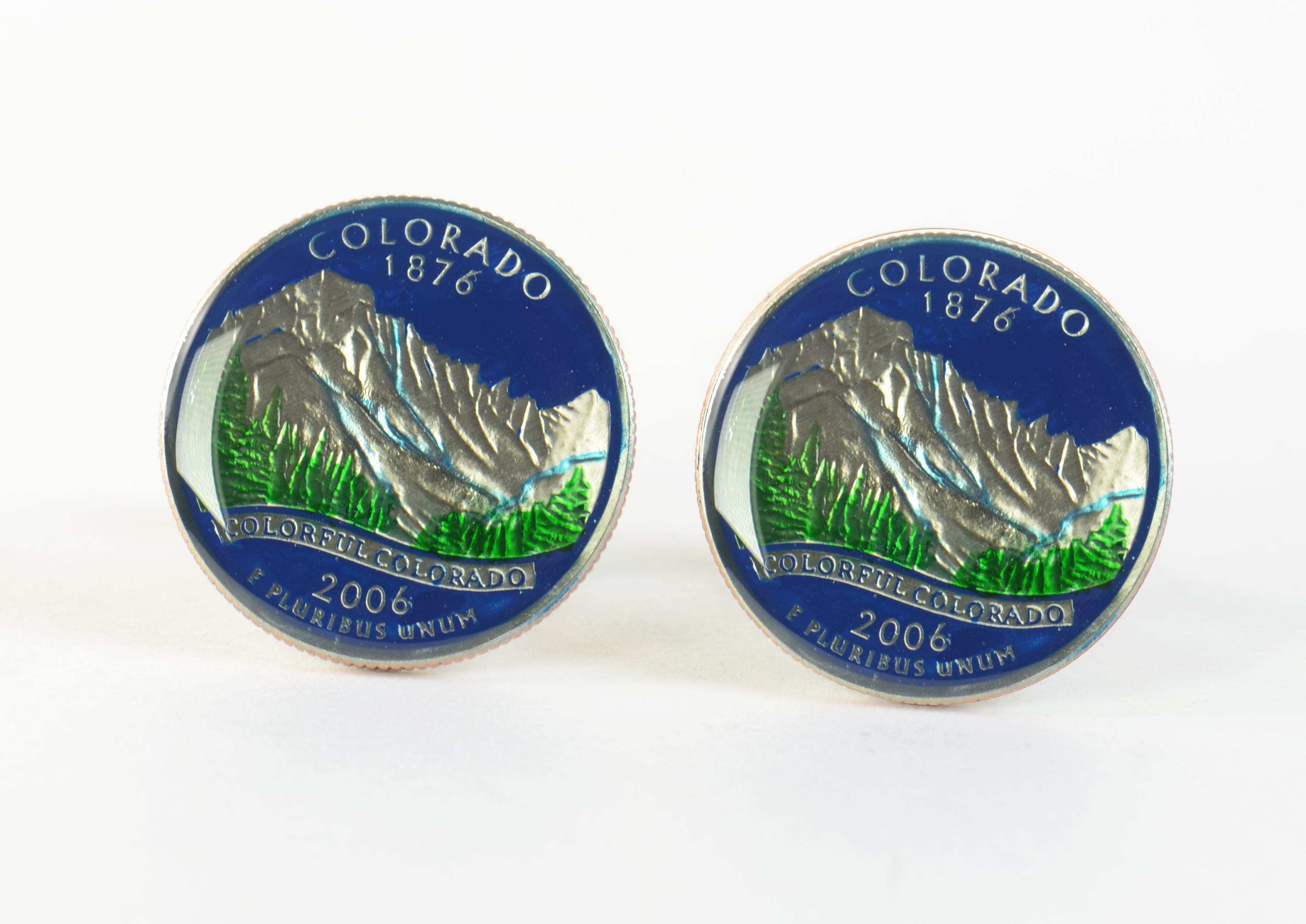 Cufflinks Colorado coin men United States Coin Collector Gifts,Dad Coin  Gift,Upcycled,mens gift accessories jewelry