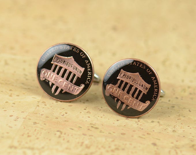 Antique cufflinks - US 1 cent coin United States Coin Collector Gifts,Dad Coin Gift,Upcycled,mens gift accessories jewelry
