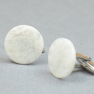 Moonstone Gemstone Cufflinks - Mens Gift - Accessories -Gift