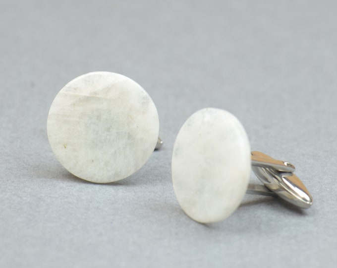 Moonstone Gemstone Cufflinks - Mens Gift - Accessories -Gift