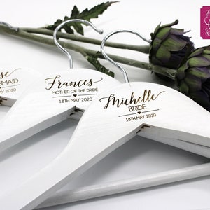 Personalised Wooden engraved Wedding Coat Hanger with Personalised Detail, adult or children's hanger