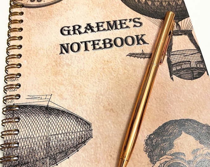 Handmade personalised steampunk notebook