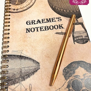 Handmade personalised steampunk notebook
