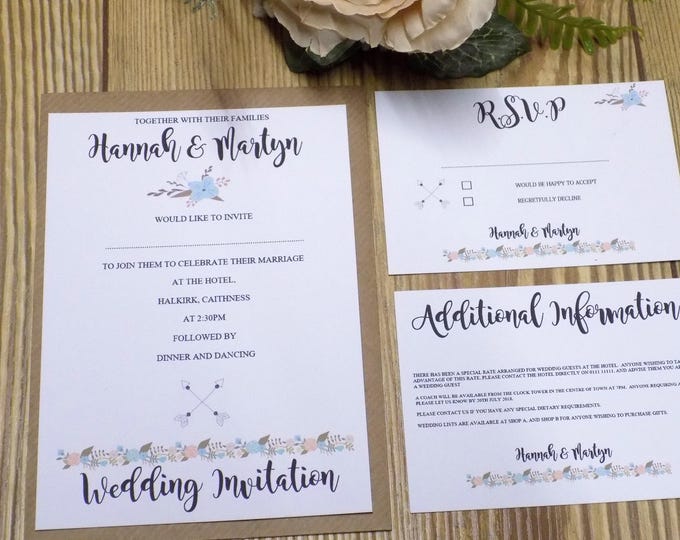 Fresh Floral Wedding Invitation set