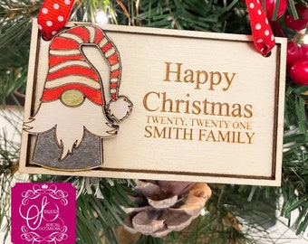 Personalised Wooden Family Christmas Decoration