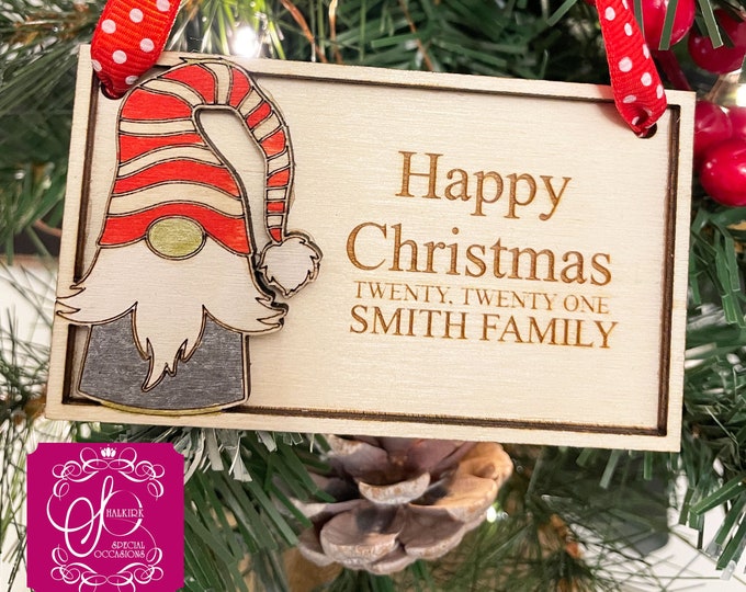 Personalised Wooden Family Christmas Decoration
