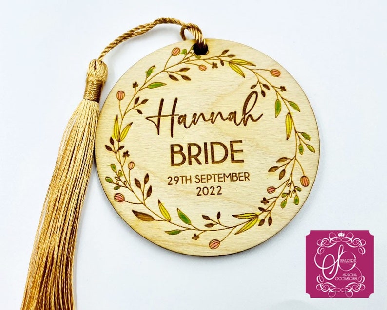 Wedding Hanger Tag engraved & painted image 9