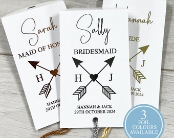 Wedding Hanger Tag Personalised with a foiled design